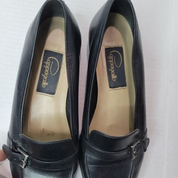 Papagallo Spin Black Leather Loafers Size 9 M - Picture 10 of 12